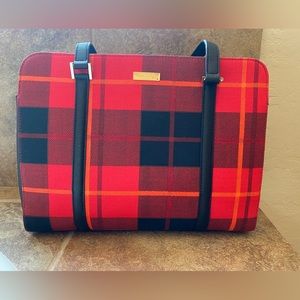 Kate Spade Miles Newbury Plaid Red tote bag